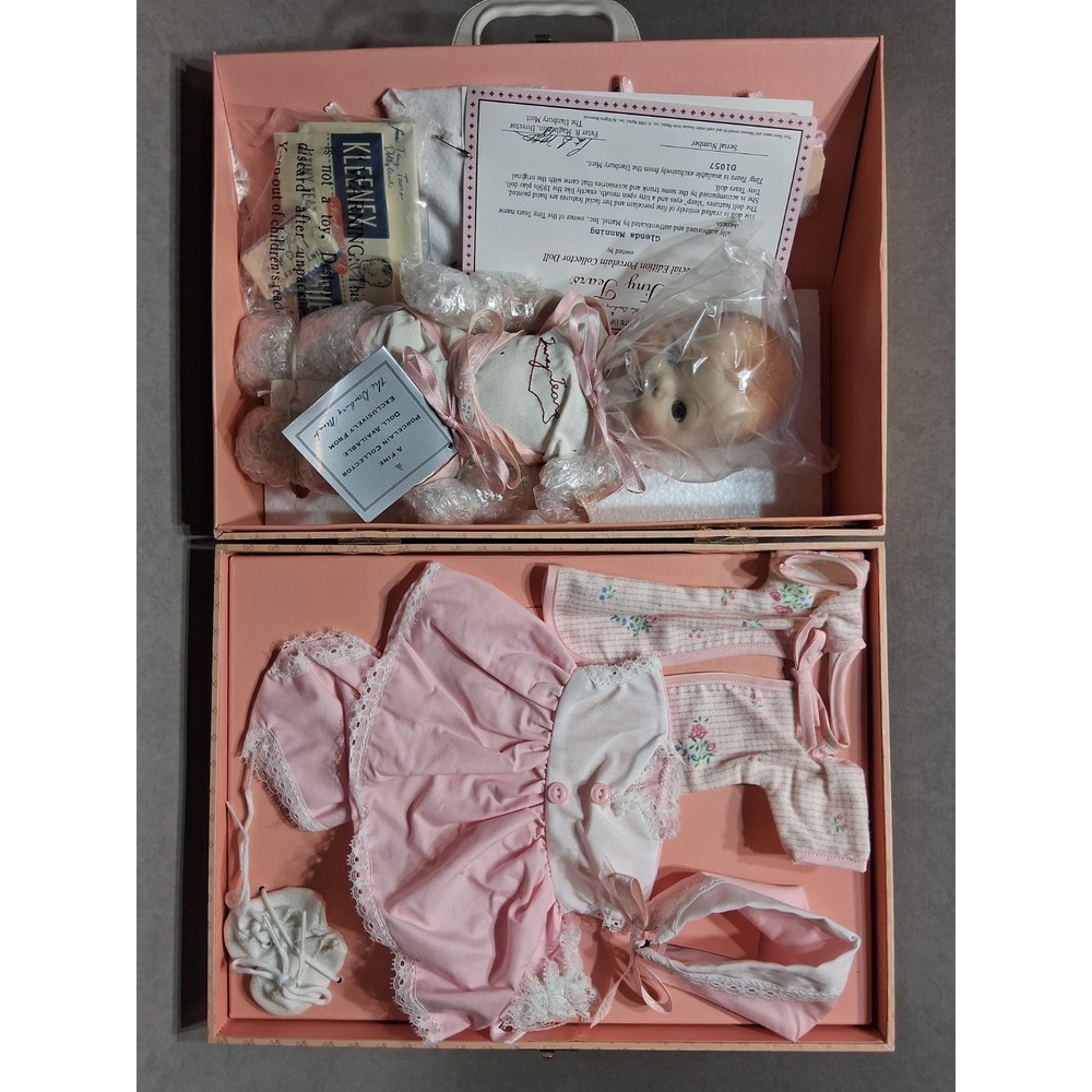 Vintage Tiny Tears Doll All Original Case Clothing MIB 1999 Danberry Mint Mattel